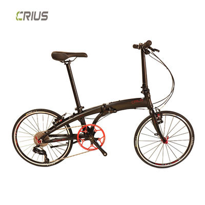 Bicicletta pieghevole da 20 pollici con 9 ingranaggi di velocità e design portatile realizzato in materiale in lega