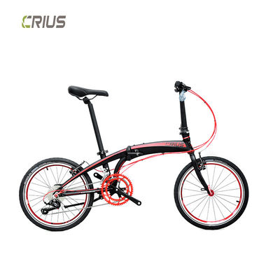 Bicicletta pieghevole da 20 pollici con 9 ingranaggi di velocità e design portatile realizzato in materiale in lega