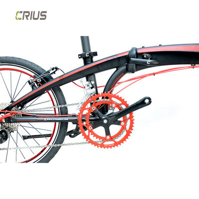Bicicletta pieghevole da 20 pollici con 9 ingranaggi di velocità e design portatile realizzato in materiale in lega