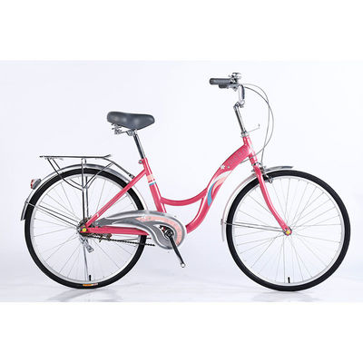 24 telaio in acciaio single speed lady bike City bike con freno a disco anteriore e posteriore