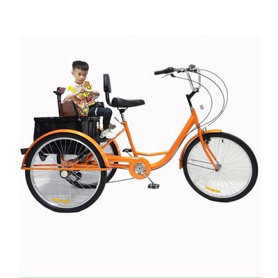 Capacità di carico elevata 150 kg Triciclo a pedale 24 pollici 7 velocità Triciclo per adulti multifunzione