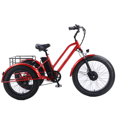 Anteriore 24 Posteriore 20 pneumatici da neve triciclo elettrico con SHIMANO posteriore 7-velocità e 48V15A batteria