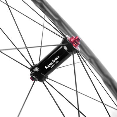 Biciclette da strada 700c Set di ruote in fibra di carbonio 50mm Clincher Ruote di carbonio Set di ruote di bicicletta