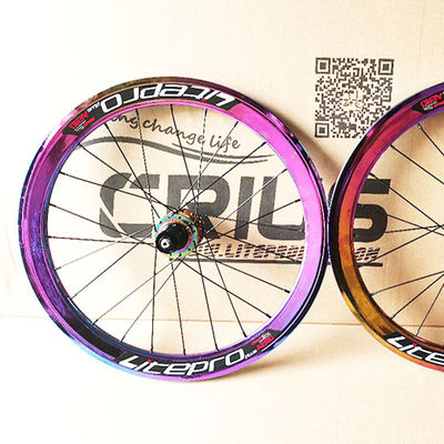 20 pollici di fibra di carbonio per biciclette da strada 8/9/10/11 velocità doppia parete colore arcobaleno